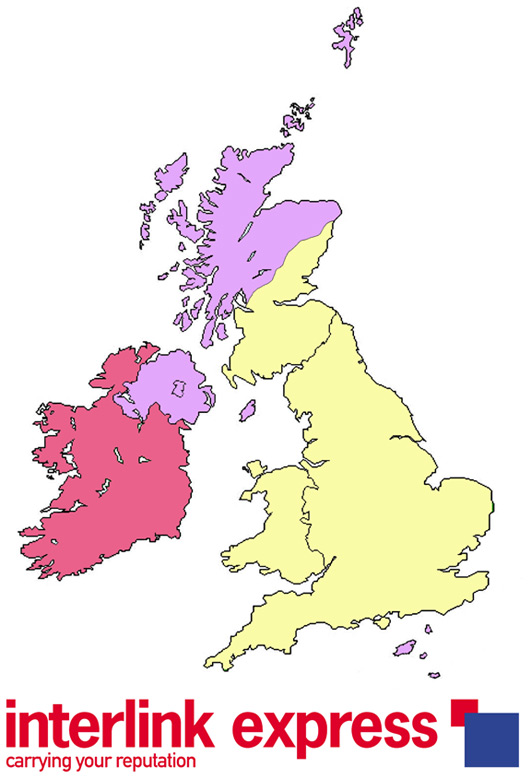 Interlink Express postage map